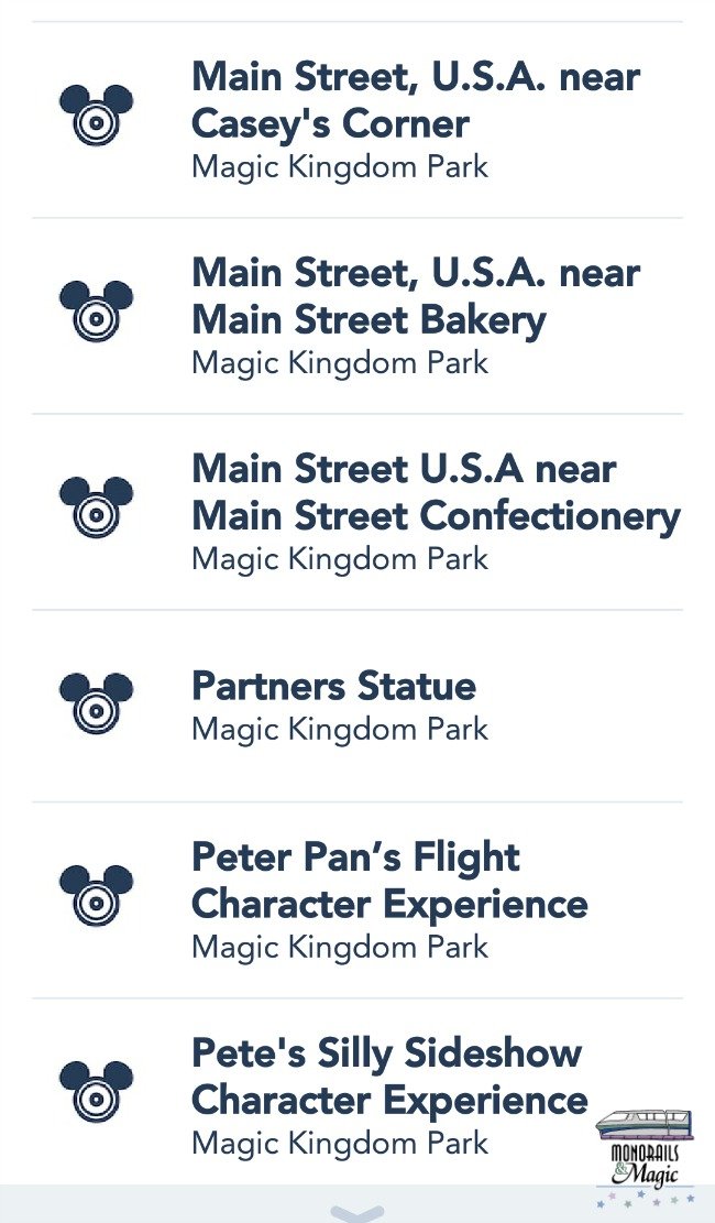 5 Reasons to Use Disney's PhotoPass Service. List of some of the PhotoPass locations at Disney's Magic Kingdom.