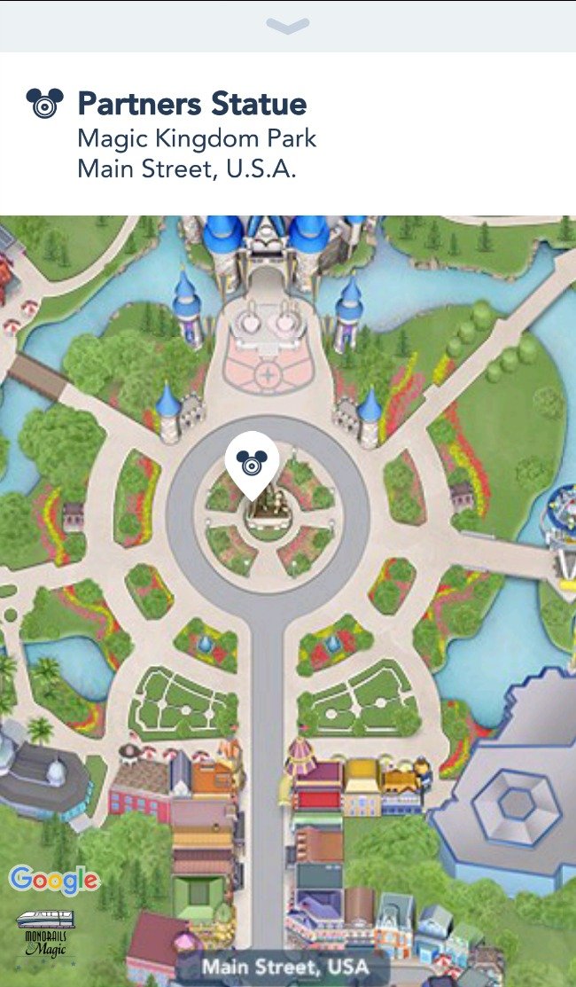 5 Reasons to Use Disney's PhotoPass Service. Map of one PhotoPass location at Disney's Magic Kingdom.
