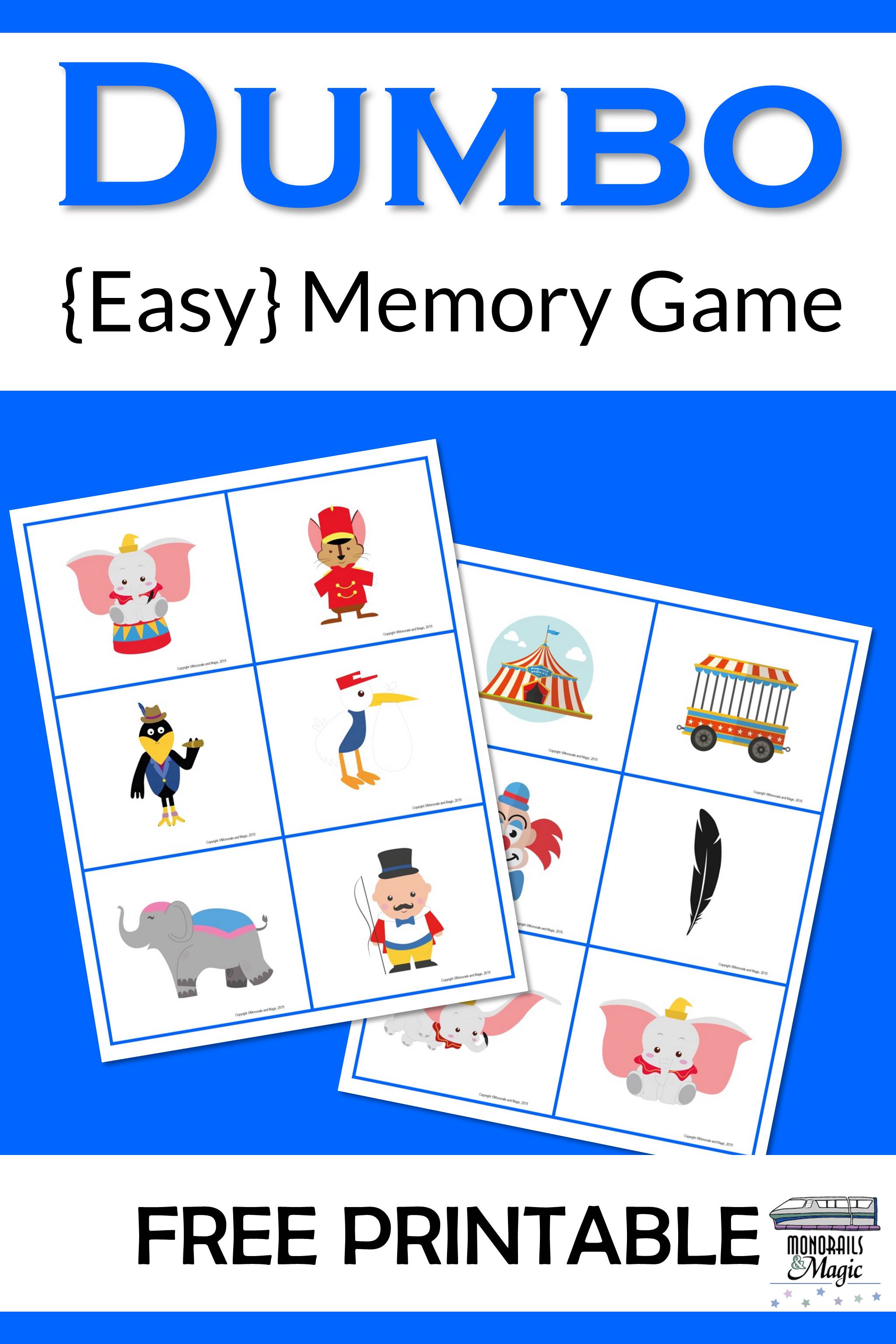 dumbo memory game free printable monorails and magic