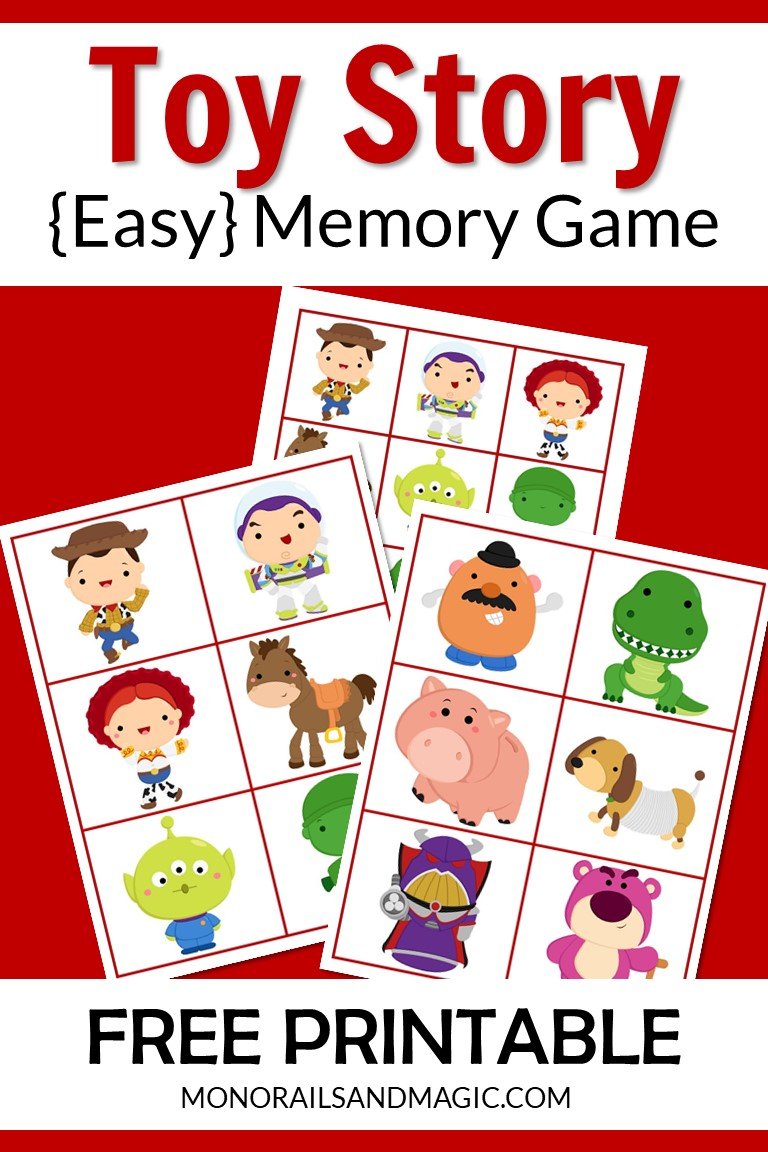 Toy Story Memory Game Free Printable Monorails And Magic