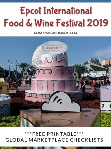 Epcot International Food and Wine Festival Checklist 2019