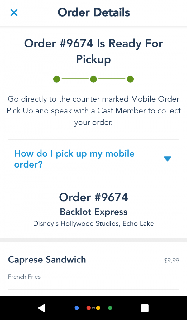 Mobile Order Your Food Is Ready Screen