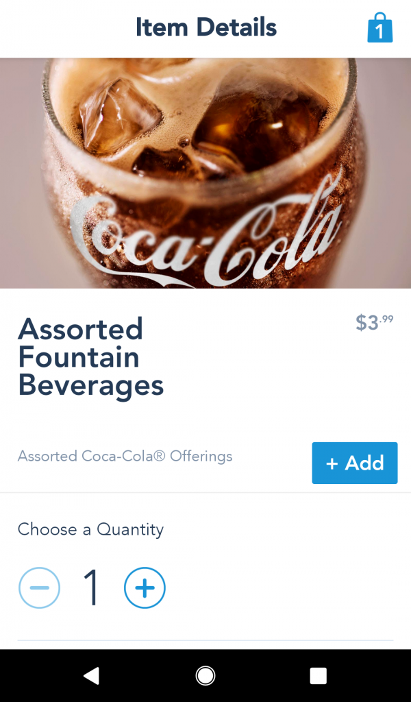 Mobile Order Fountain Beverage Options