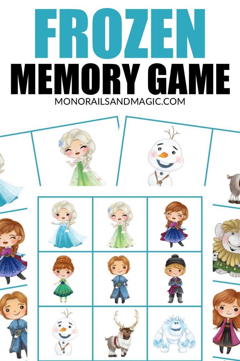 Free printable Frozen memory game for kids.