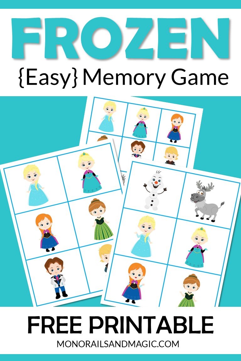 Free printable Frozen memory game for kids.