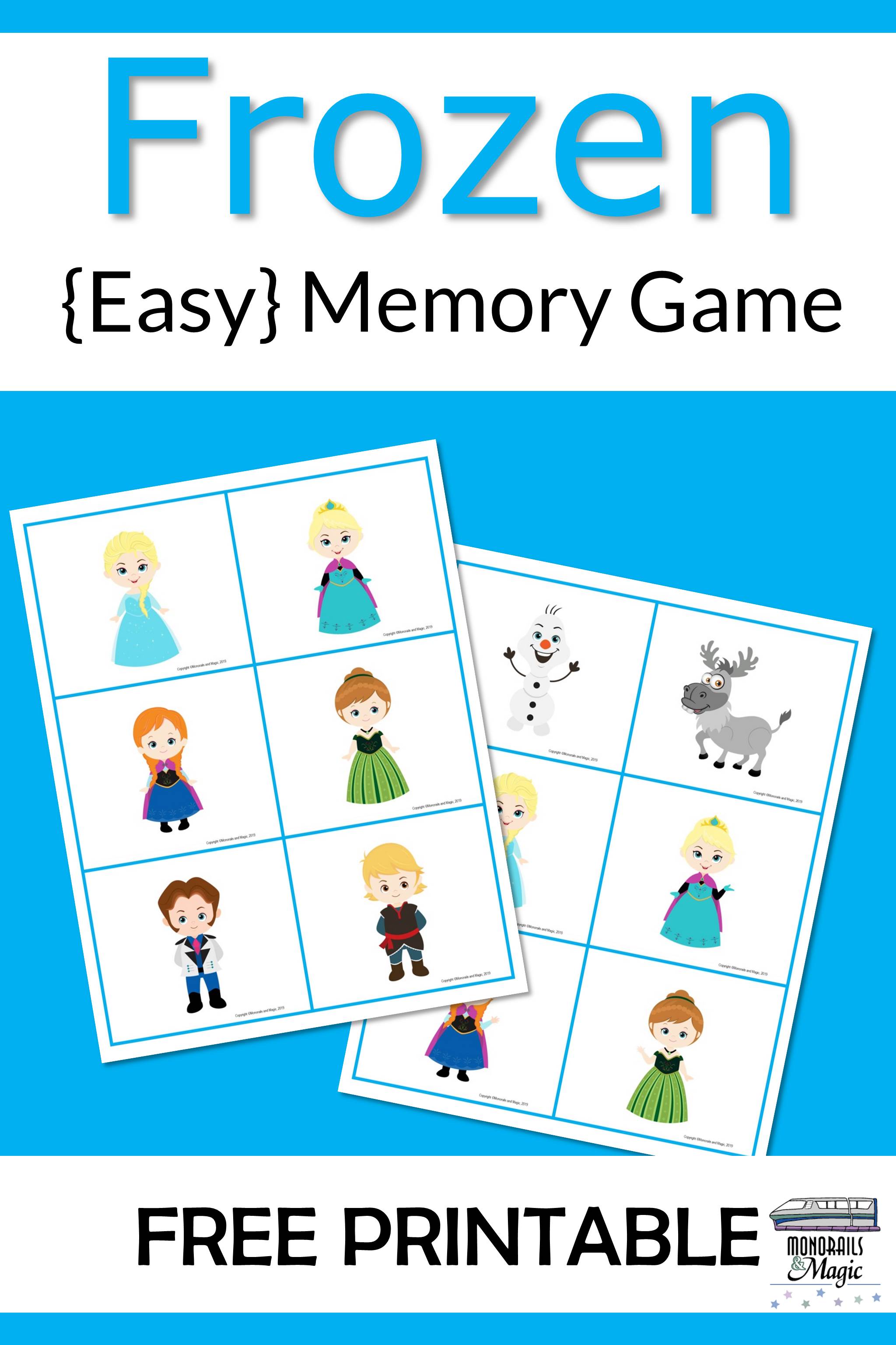 frozen memory game free printable monorails and magic