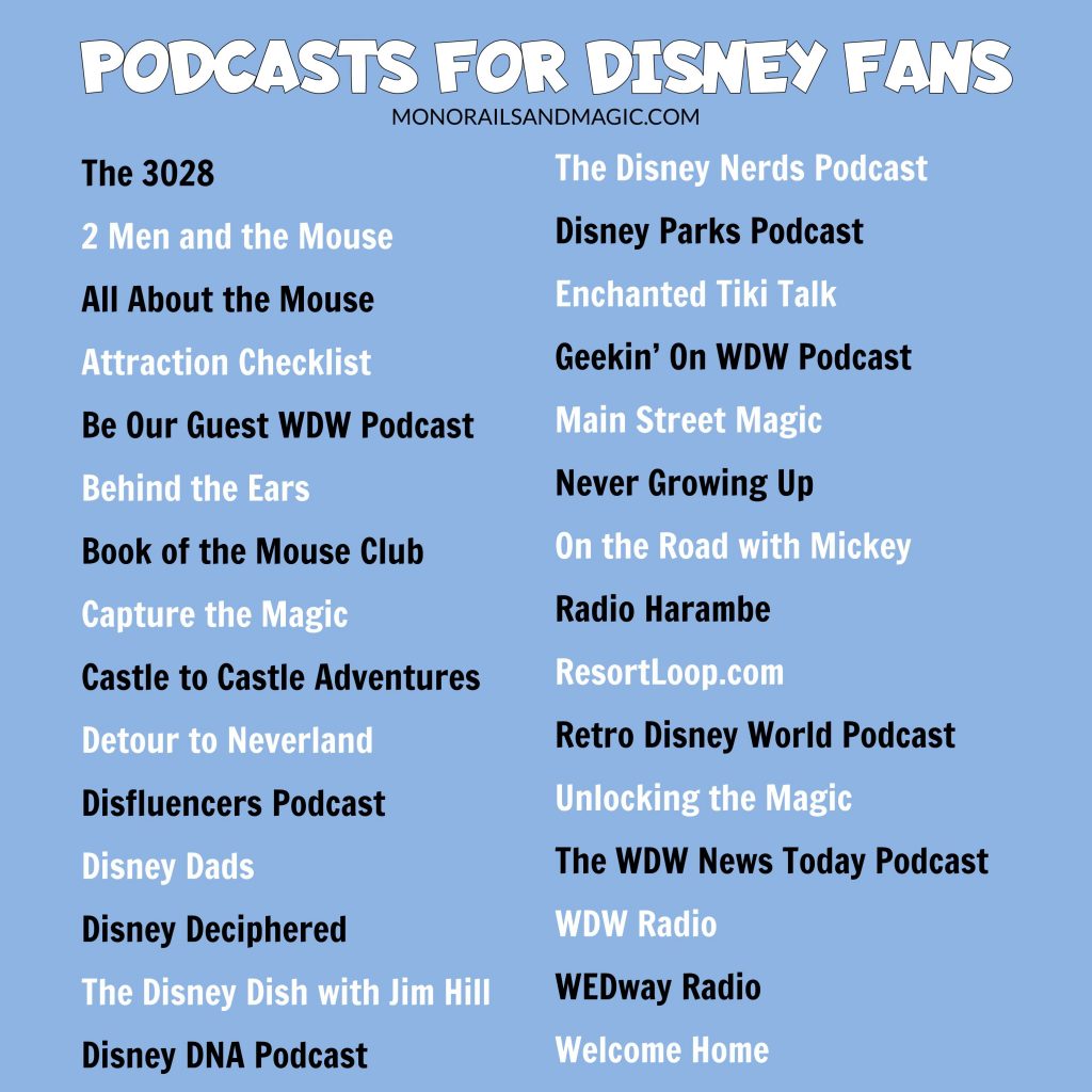 Ultimate List Of Disney Podcasts | Monorails And Magic