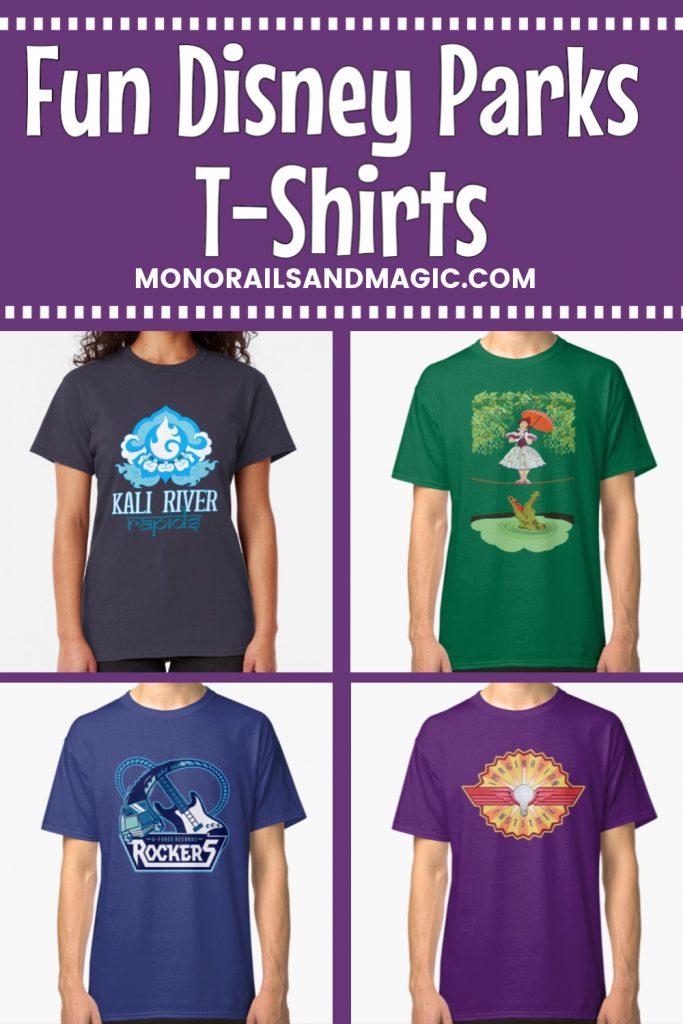 Disney Parks themed t-shirts from Redbubble