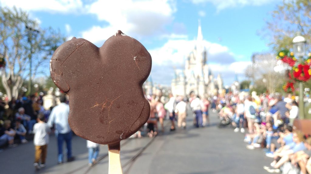 Mickey ice cream bar snack at Disney's Magic Kingdom.