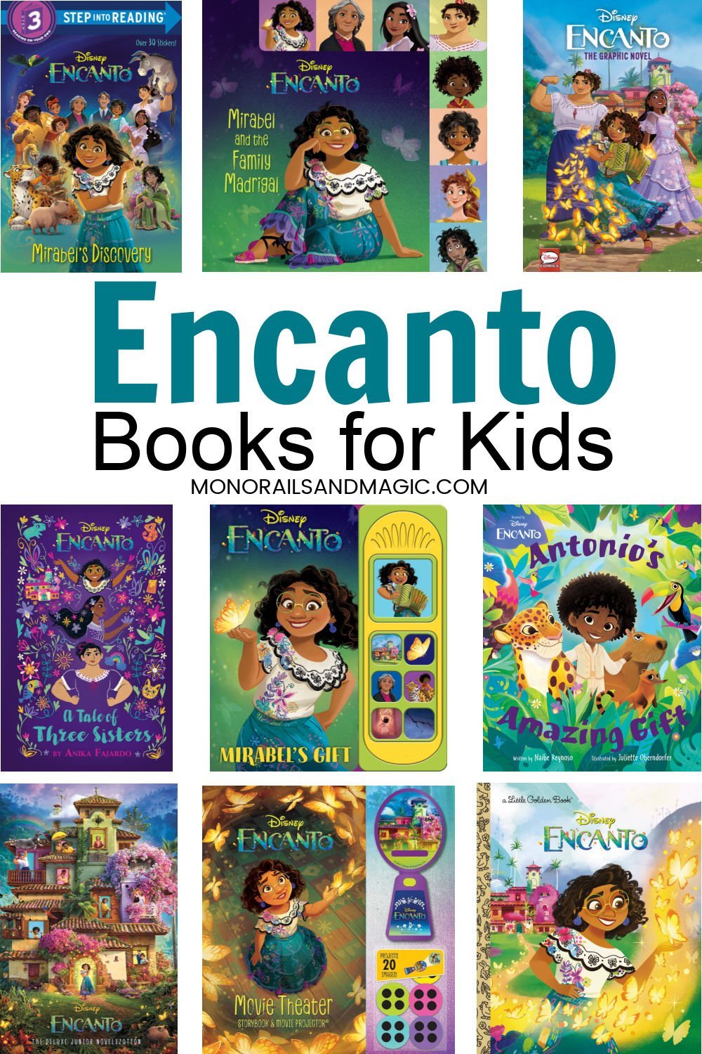 A list of Encanto books for kids of all ages.