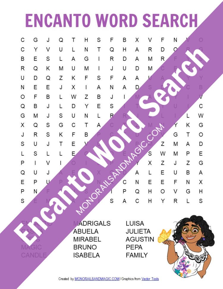 Encanto Word Search Free Printable