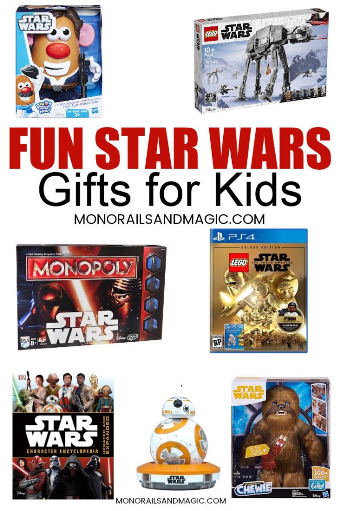 A list of over 20 gifts for kids who love Star Wars.