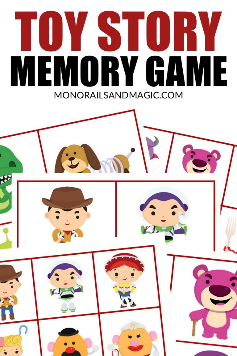 Free printable Toy Story Memory game for kids.