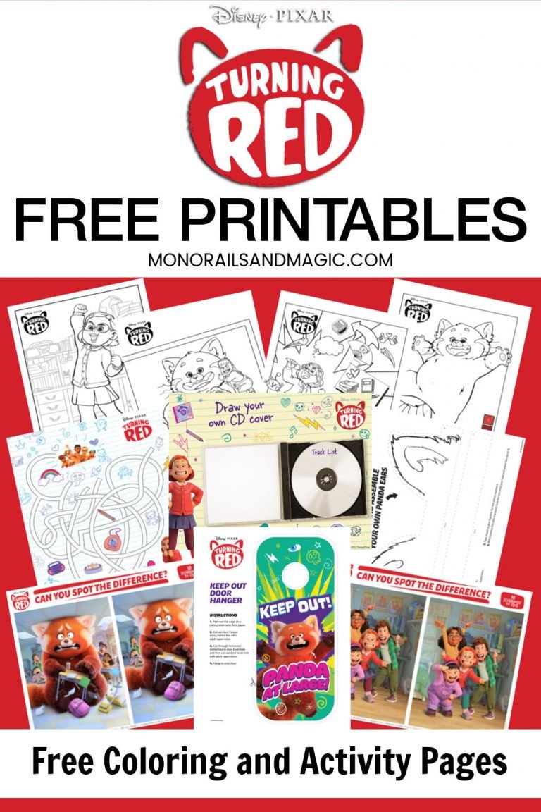 Free Printable Turning Red Coloring and Activity Pages