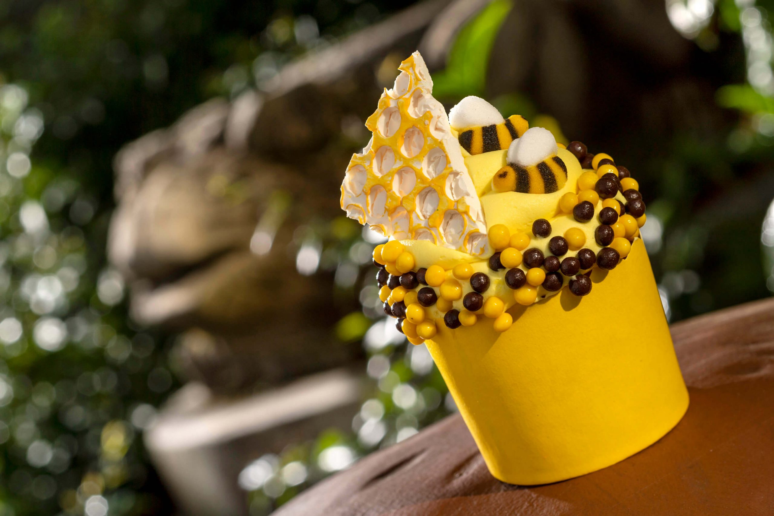 Honeybee cupcake for Earth Day at Disney's Animal Kingdom.