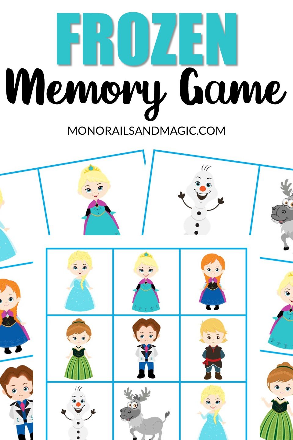 Frozen Anna Elsa Memory Memo mit 28 Memorykarten aus Holz 