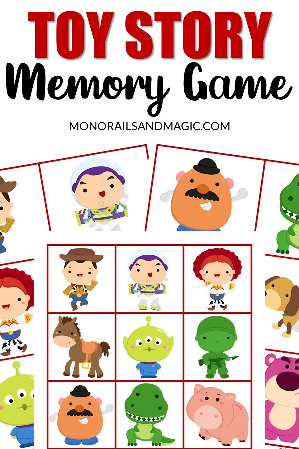 Toy Story Memory Game Free Printable Monorails And Magic