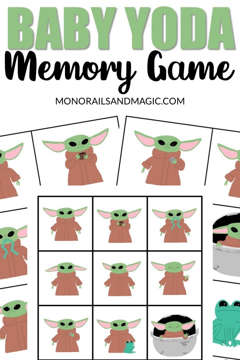 Baby Yoda Memory Game Free Printable