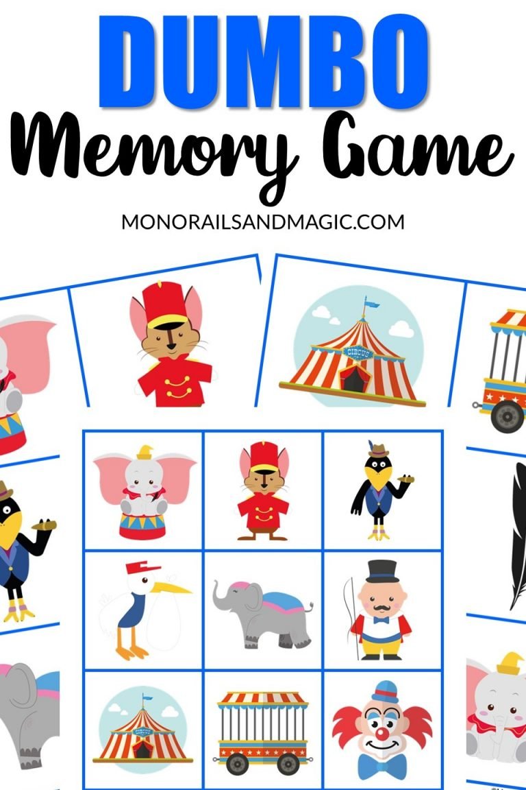 Dumbo Memory Game Free Printable