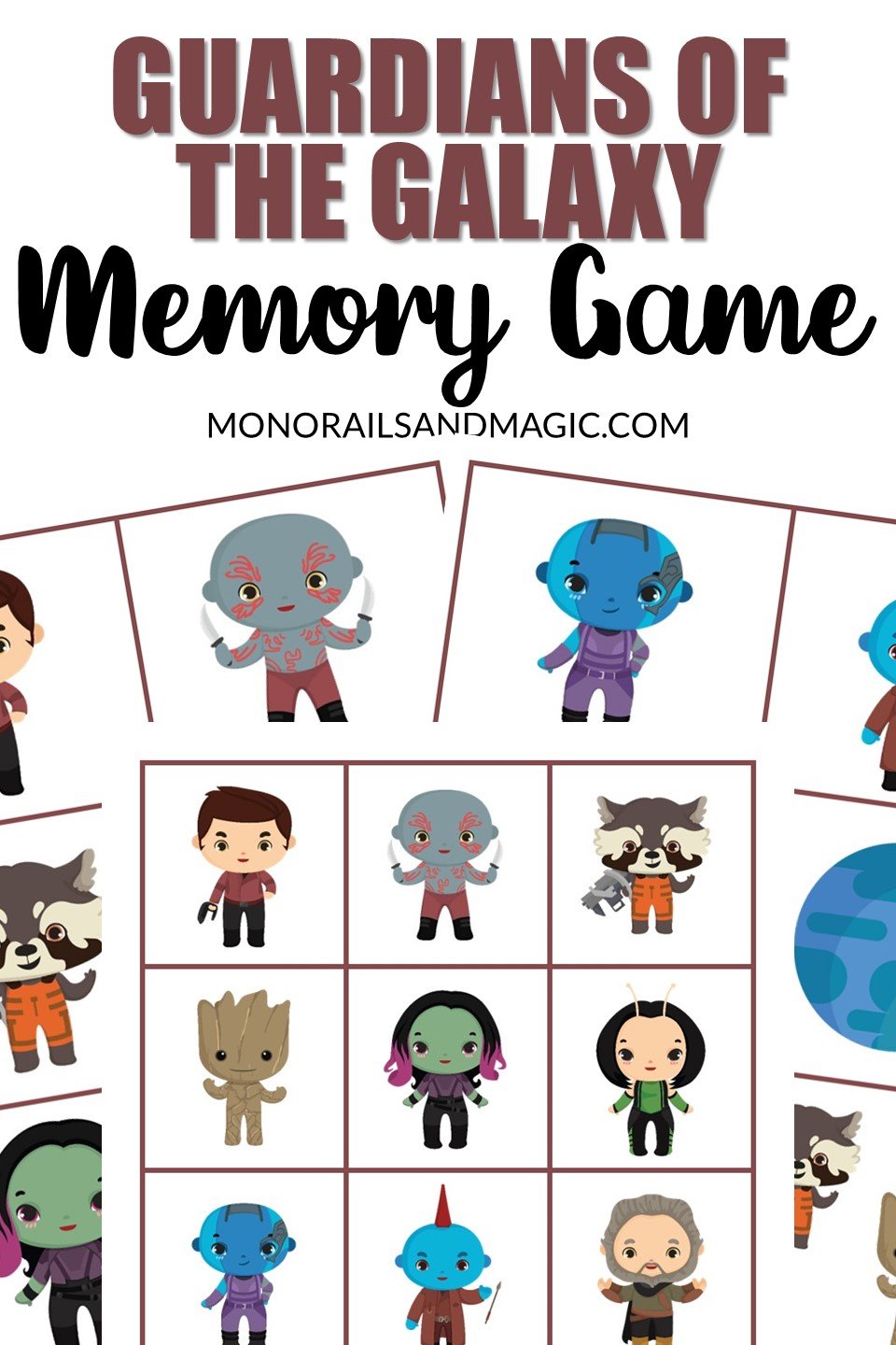 Guardians Of The Galaxy Memory Game Free Printable