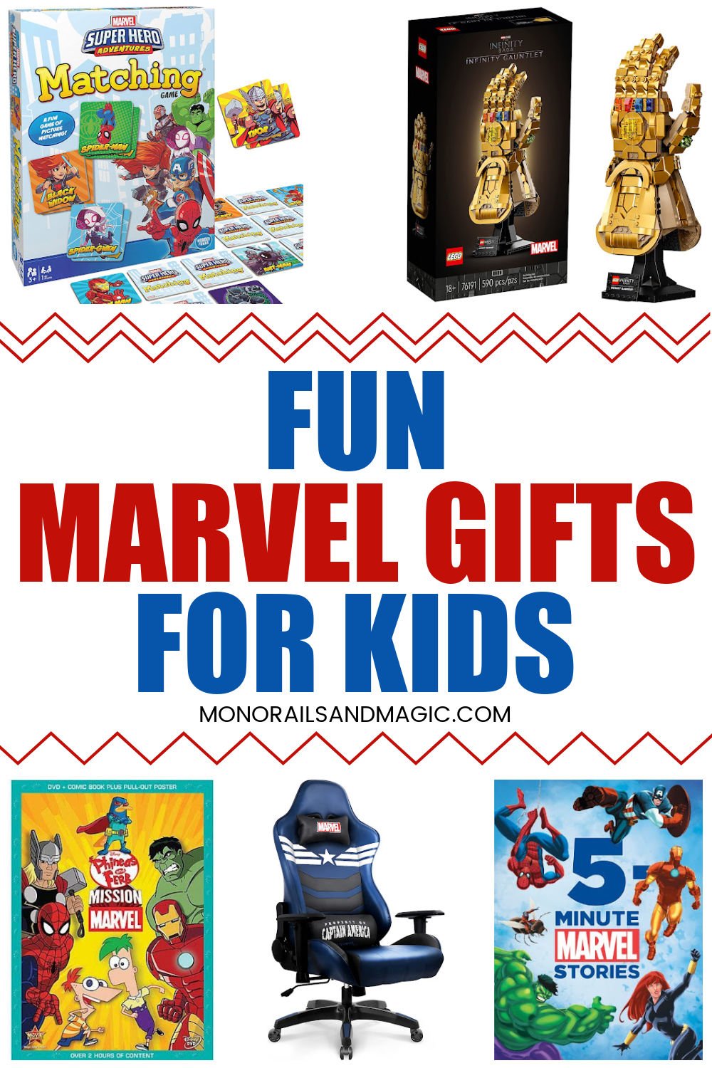 A fun list of Marvel gifts for kids of all ages.