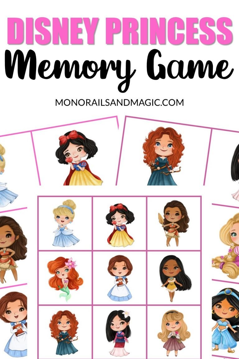 Disney Princess Memory Game Free Printable