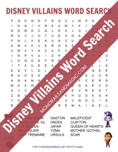Disney Villains Word Search Free Printable