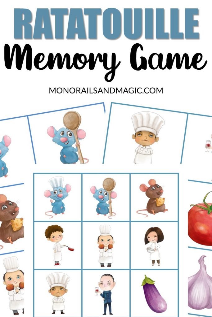 Free printable Ratatouille memory game for kids.