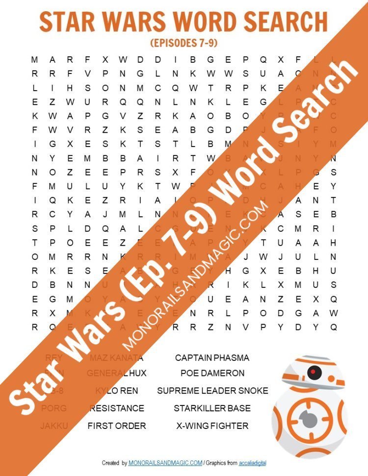 Star Wars Word Search (Episodes 7-9)