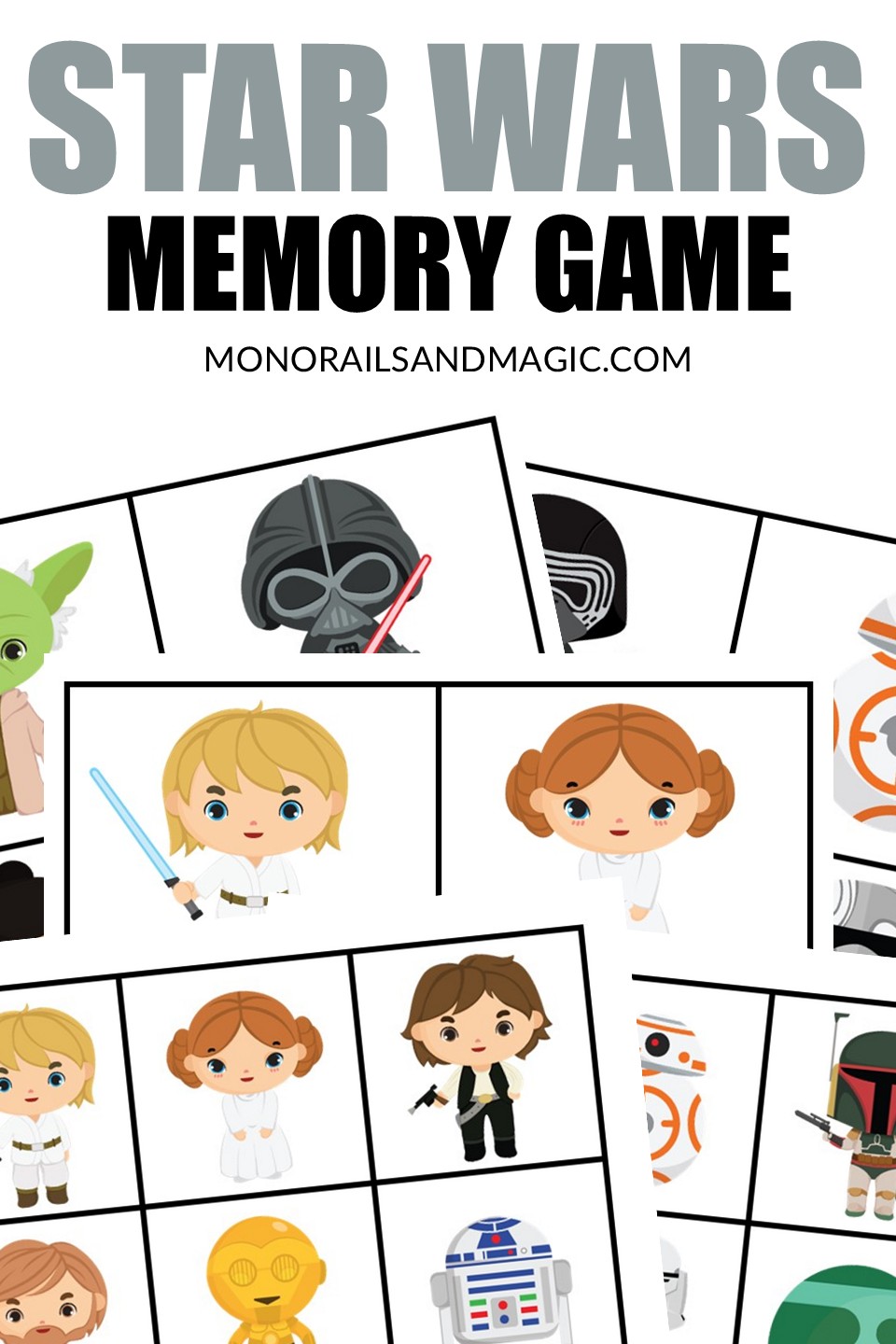 Free printable Star Wars memory game for kids.