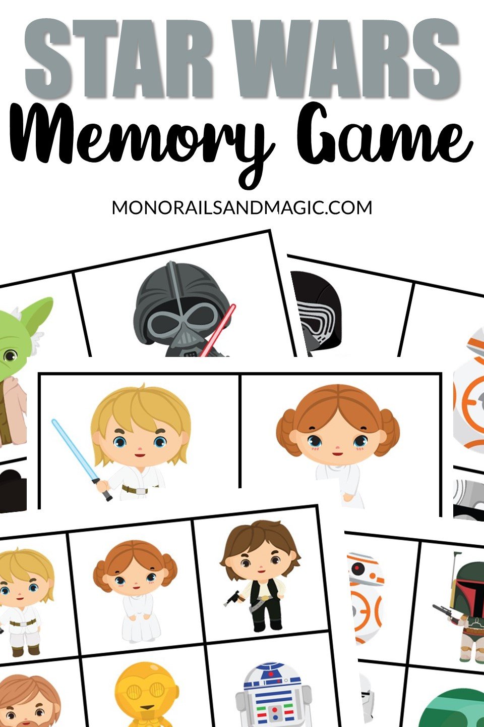 Free printable Star Wars memory game for kids.