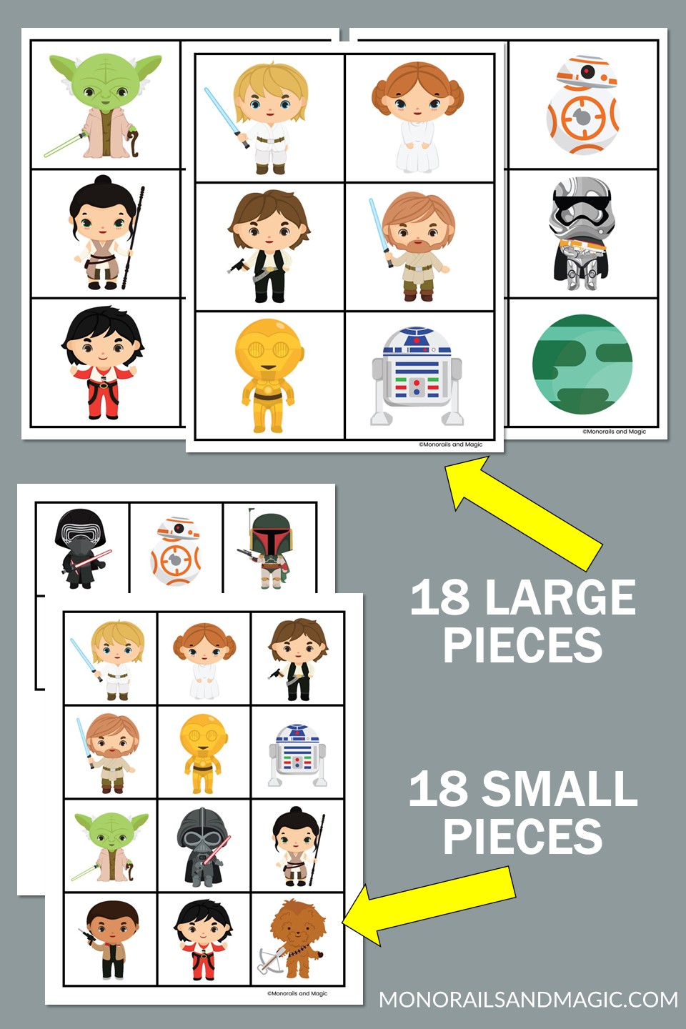 Free printable Star Wars memory game for kids.