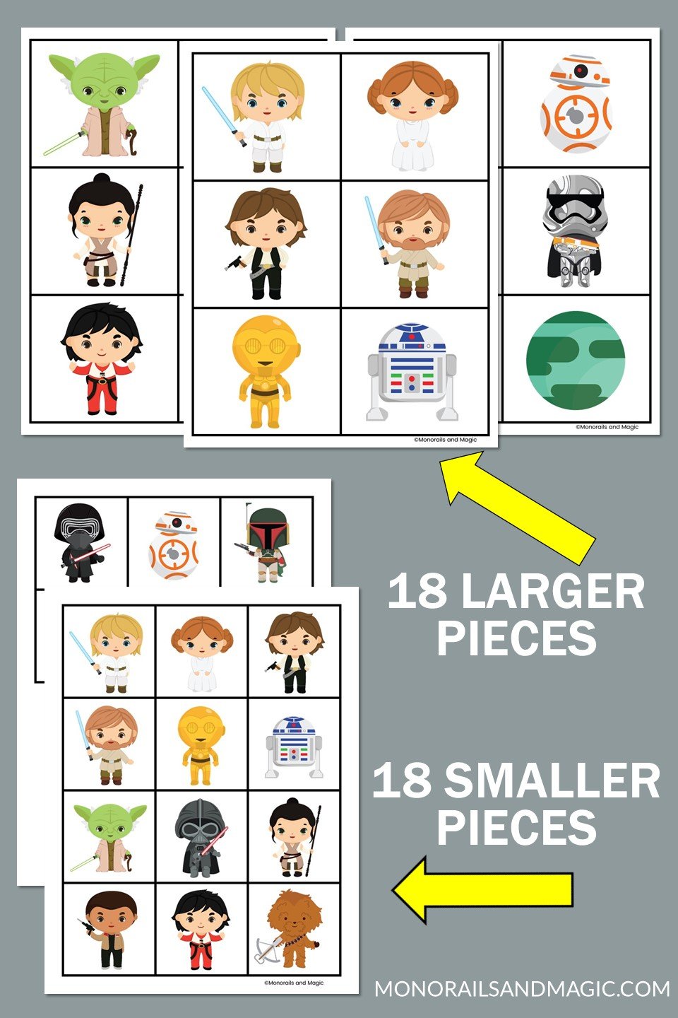 Free printable Star Wars memory game for kids.