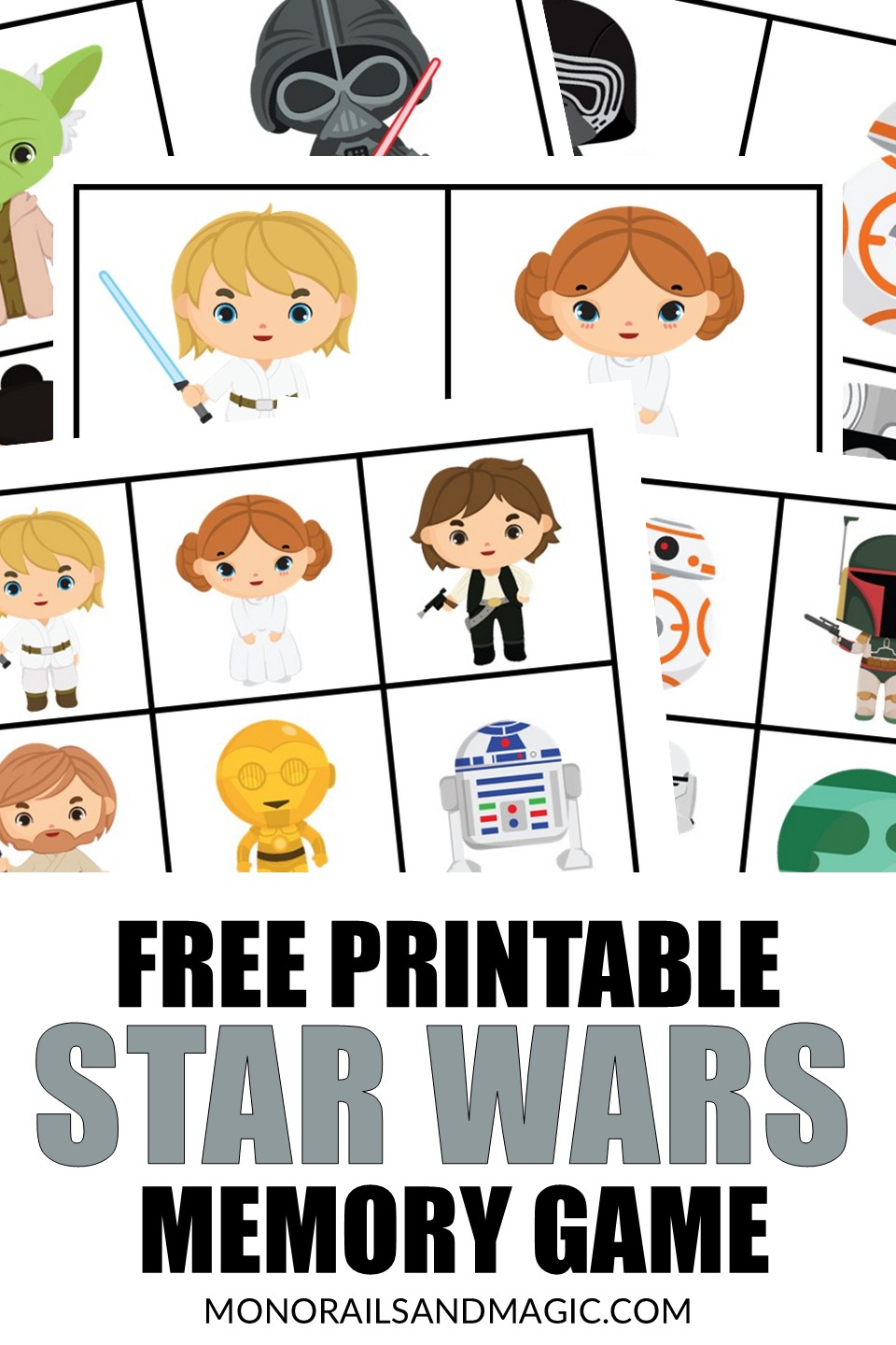 Free printable Star Wars memory game for kids.