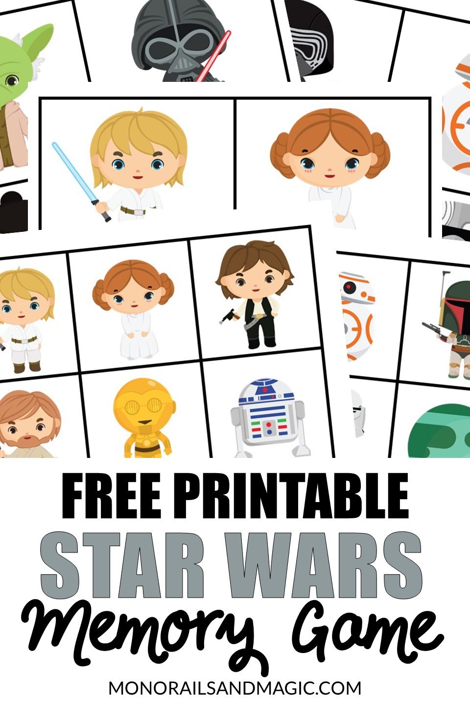 Star Wars Memory Game Free Printable - Monorails and Magic