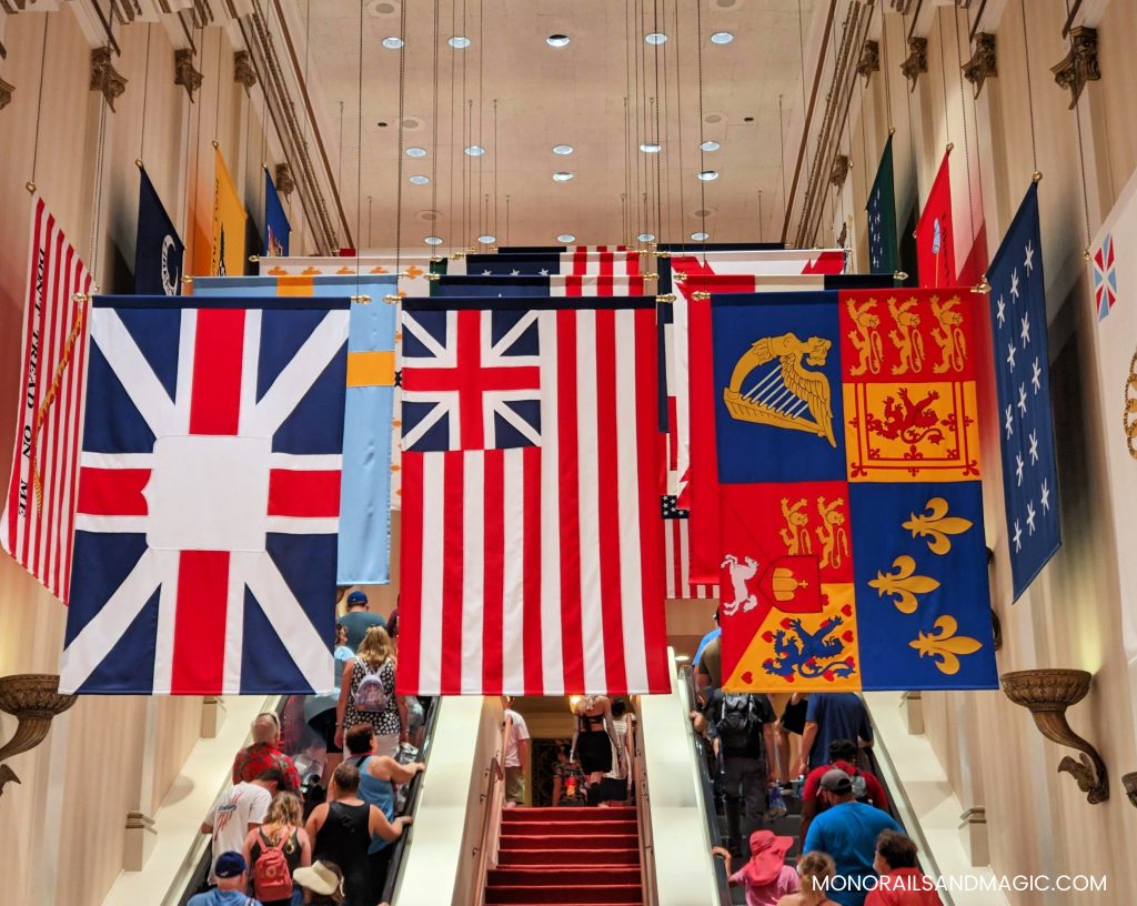 The Hall of Flags in the American Adventure at Epcot.