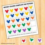 Mickey Colors Complete the Pattern Free Printable