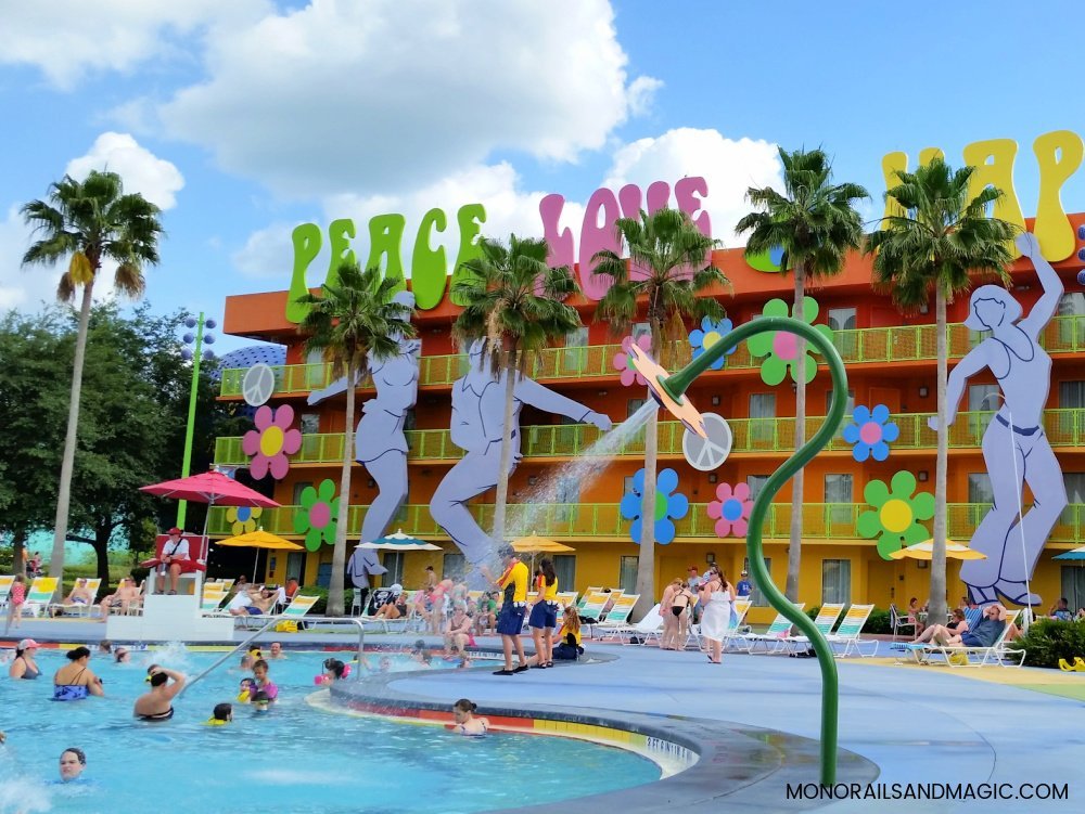 Water jet feature at Pop Century's Hippy Dippy pool.