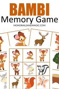 Bambi Memory Game Free Printable