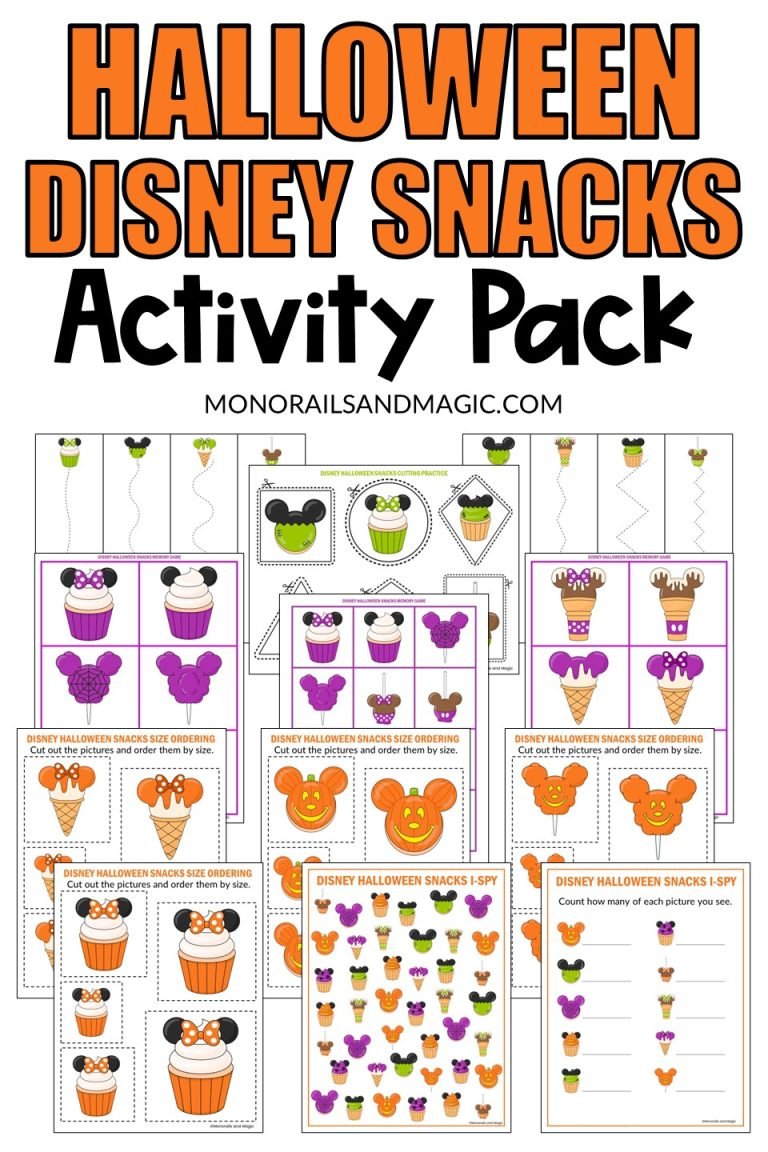 Disney Halloween Snacks Mini Activity Pack