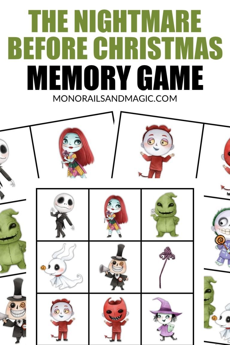 The Nightmare Before Christmas Memory Game Free Printable