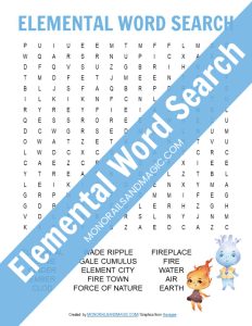 Elemental Word Search Free Printable