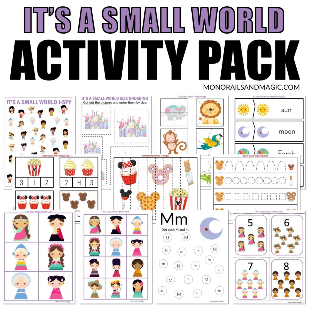 It's a Small World themed activity pack for kids.
