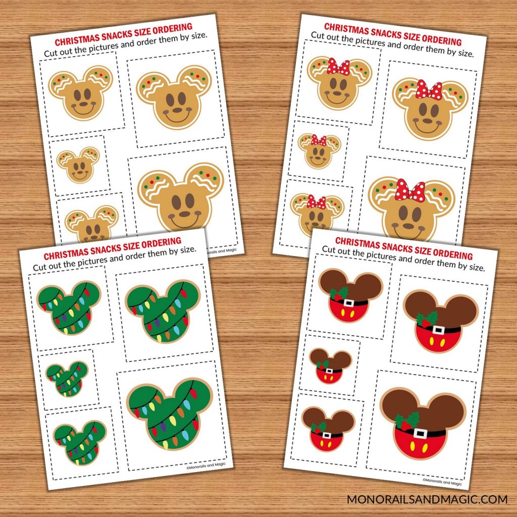 Disney Christmas snacks activity pack size ordering.