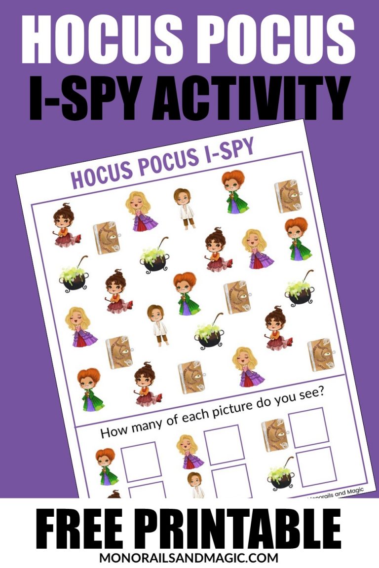 Free printable Hocus Pocus I-spy activity for kids.