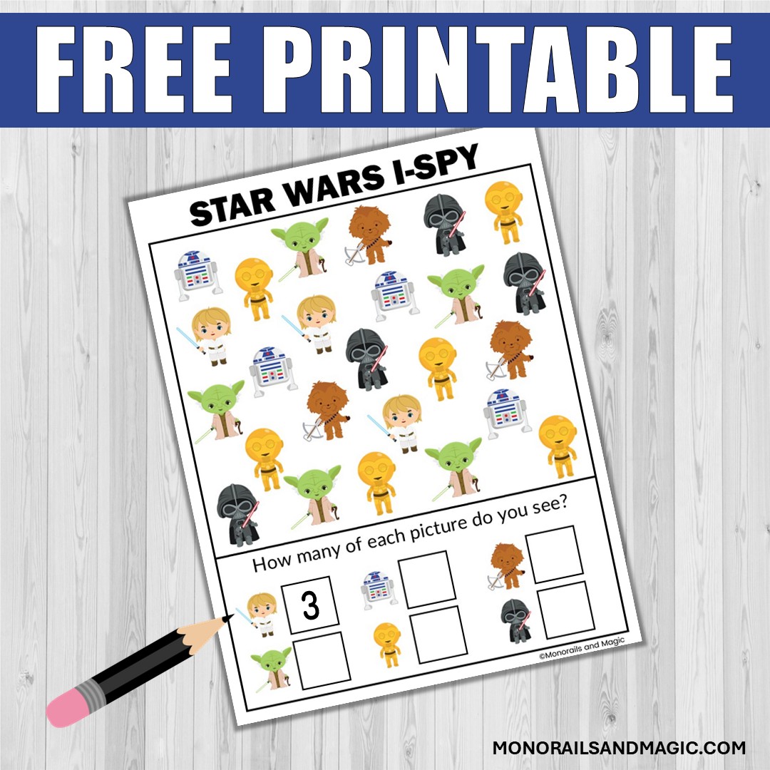 Free printable Star Wars I-Spy activity for kids.