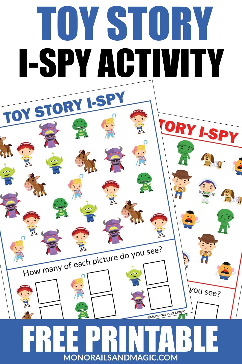 Free printable Toy Story I-Spy activity for kids.
