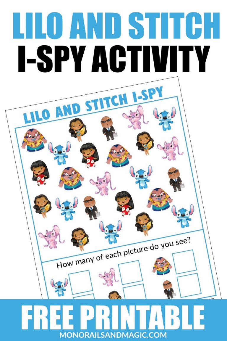 Free printable Lilo and Stitch I-Spy activity for kids.